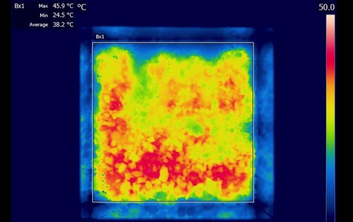 Heat storage: thermography shows the distribution of heat generated by Salt in Matrix materials, which can store thermal energy indefinitely