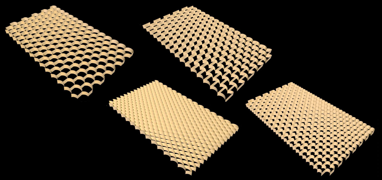 Family of curved 2D lattices.