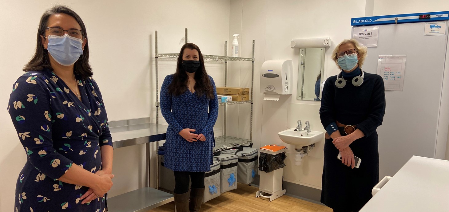 (Left to right) Dr Natalie Shenker (left), who co-founded Hearts Milk Bank with Gillian Weaver (right), with Professor Amy Brown of Swansea University.