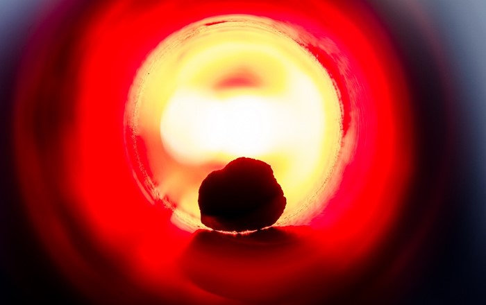 Inside the shaft furnace at the Steel and Metals Institute at Swansea University