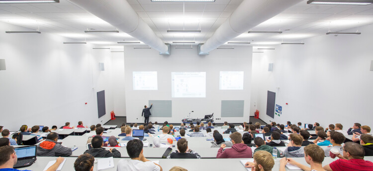 Students in a lecture theatre