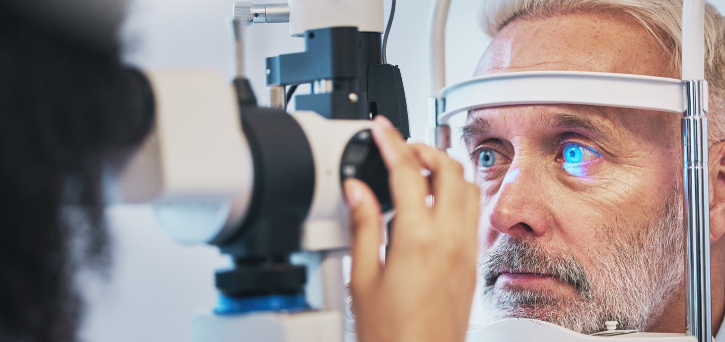 Man having eye test 