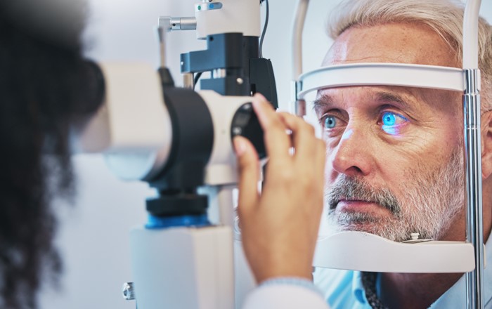 Man having eye test 