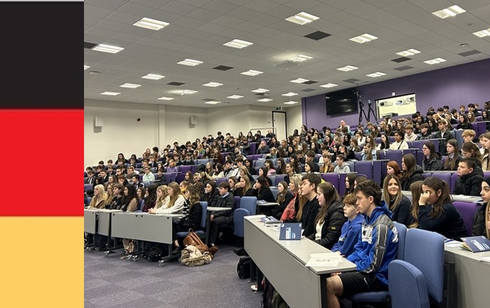 Some of the 500 pupils from 11 local schools at the German careers roadshow