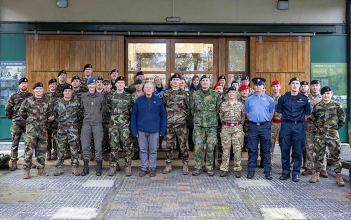 Professor Pollard (centre, blue top) with course participants from the Irish Defence Forces, the Garda and Irish government and cultural institutions, plus the armed forces of the UK, Netherlands, Austria and Germany. 