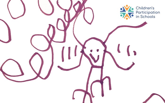 A drawing by a child called Rufus. The Children’s Participation in Schools logo sits in the top right corner. Credit: Children's Participation in Schools.