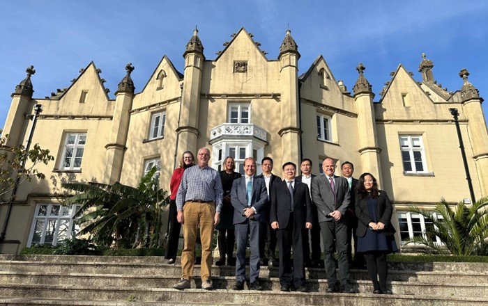 The delegation from Nanjing Technical University pictured with Swansea University colleagues at the Abbey, Singleton Campus.