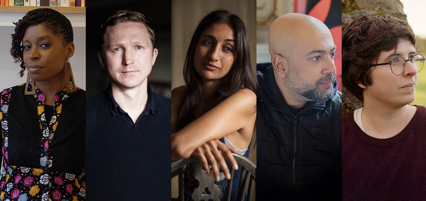 Pictured left to right: Irenosen Okojie (Chair), Joe Dunthorne, Nidhi Zak/Aria Eipe, Prajwal Parajuly, Eley Williams