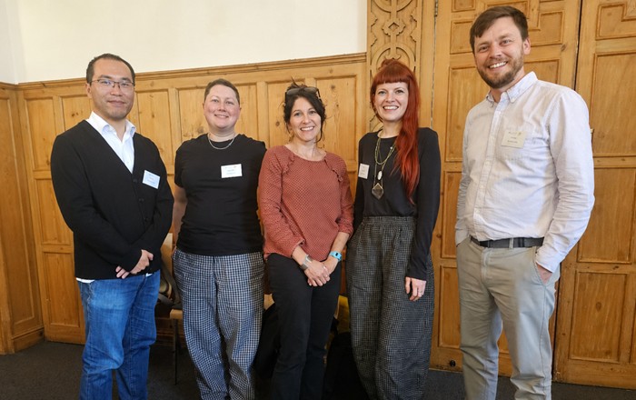 Five Swansea University researchers have been named among Wales’s most promising emerging talent as part of the 2026 Welsh Crucible cohort. (L-R Dr Yang Liu, Dr Laura Seymour, Dr Maria Cheshire-Allen, Dr Charlotte Jones and Dr Tom Avery.)