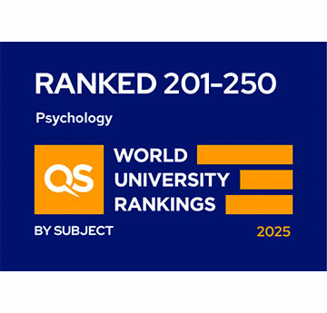 Ranked top 250 for Psychology QS rankings by subject 2025