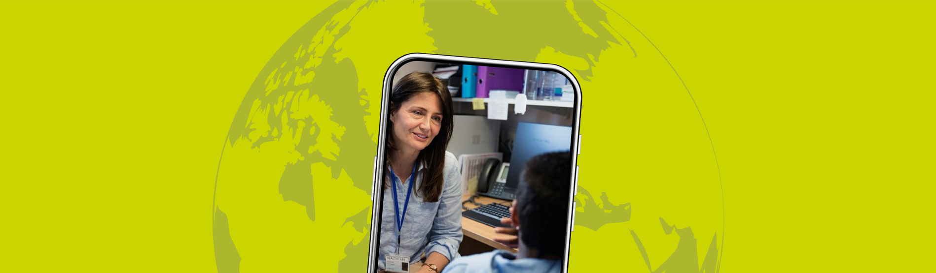 A health professional talking to a patient