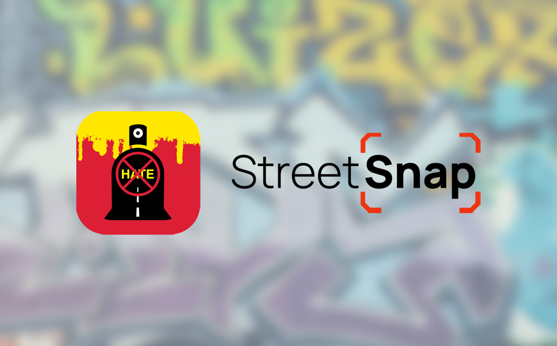 The StreetSnap logo on a graffiti background