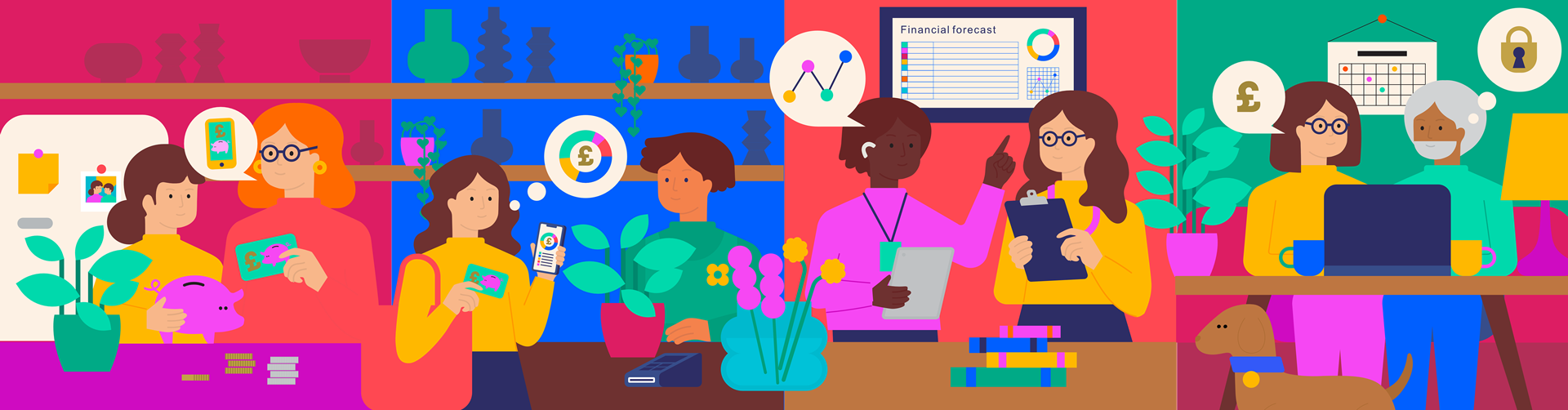 cartoon images of people working together
