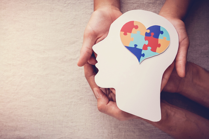 image of an outline of a head with a heart-shaped brain