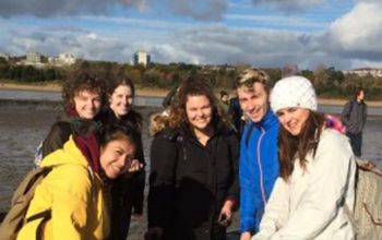 Students on a saltmarsh