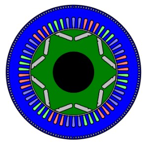 Model 3 motor design on Pyleecan