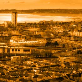 An image of Swansea from Swansea Bay