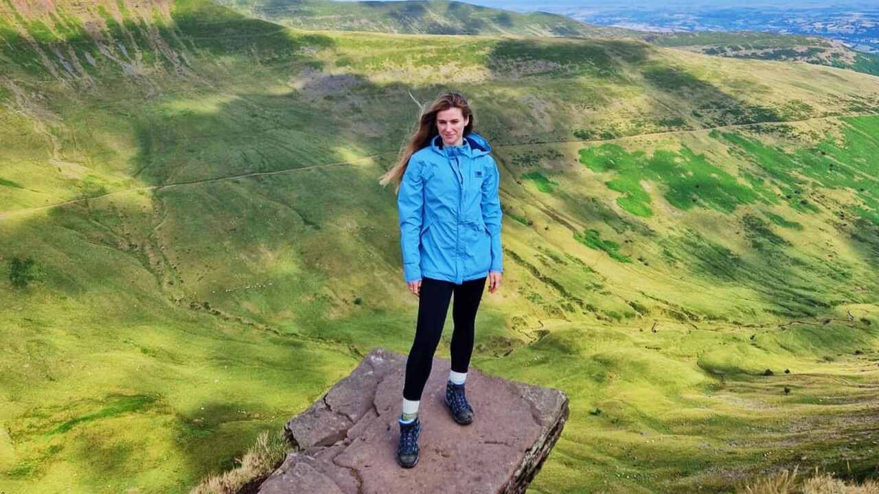 Laura Harry hiking in Brecon