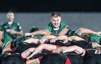 Swansea University rugby team competing in their fixture against Cardiff University 