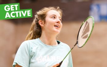 Get ACTIVE student playing badminton during a session