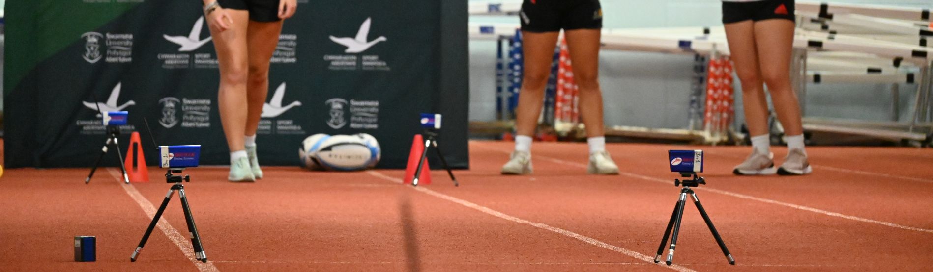 Female athletes taking part in video analysis at the PDC