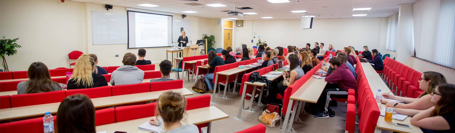 Student in the Richard Price Lecture Theatre