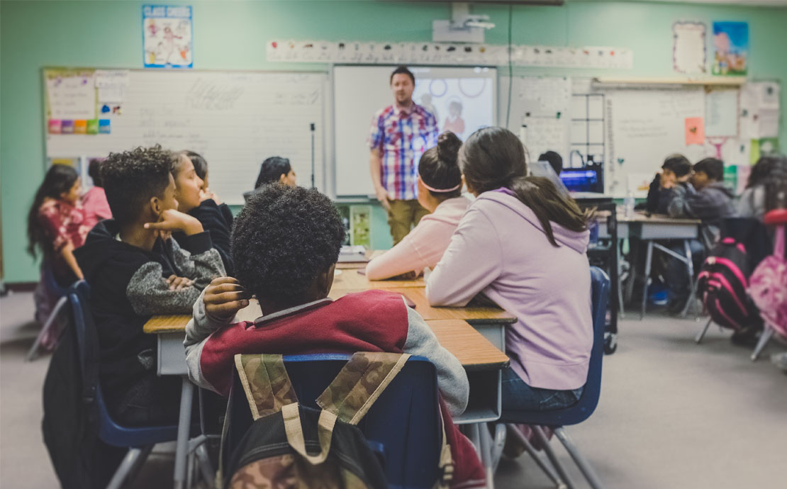 A group of students in the classroom