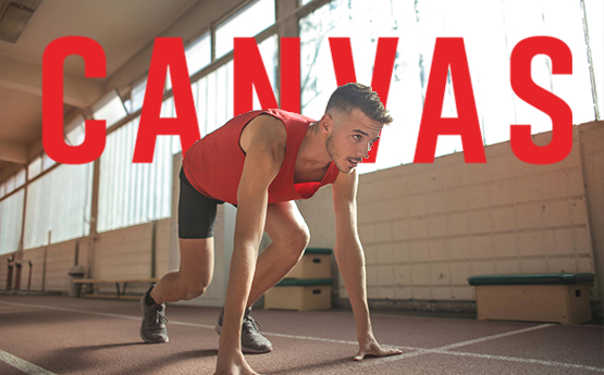 a runner poised ready to start a race