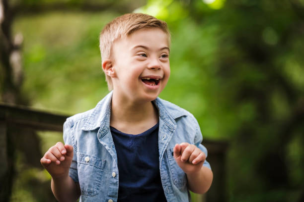 A down syndrome child smiling