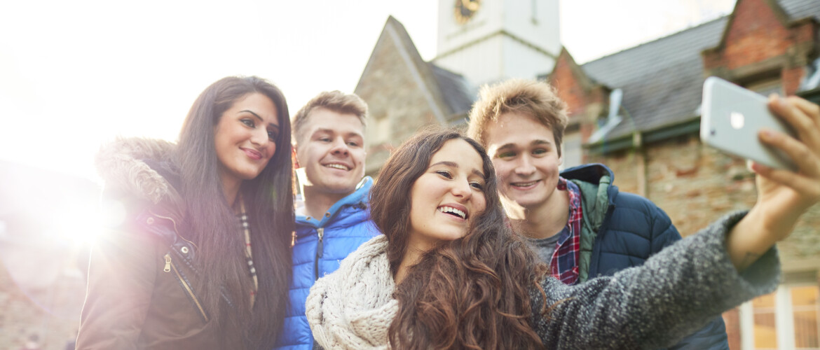 students taking a selfie