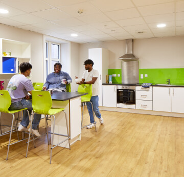 Shared student kitchen on Bay Campus