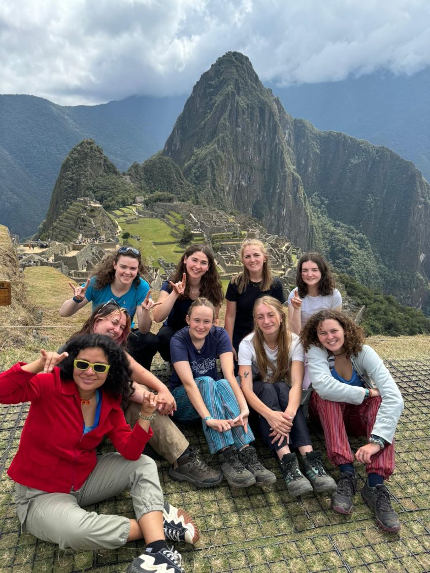 Students in front of Machu Picchu 