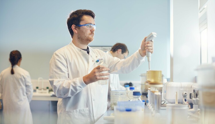 Staff working in research lab