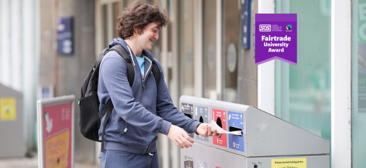 Students contributing to the award by putting litter in the bins and keeping our campuses clean