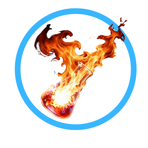 fire in a glass container