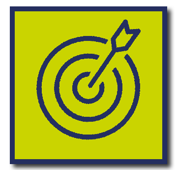 an icon depicting a target with an arrow in the bullseye
