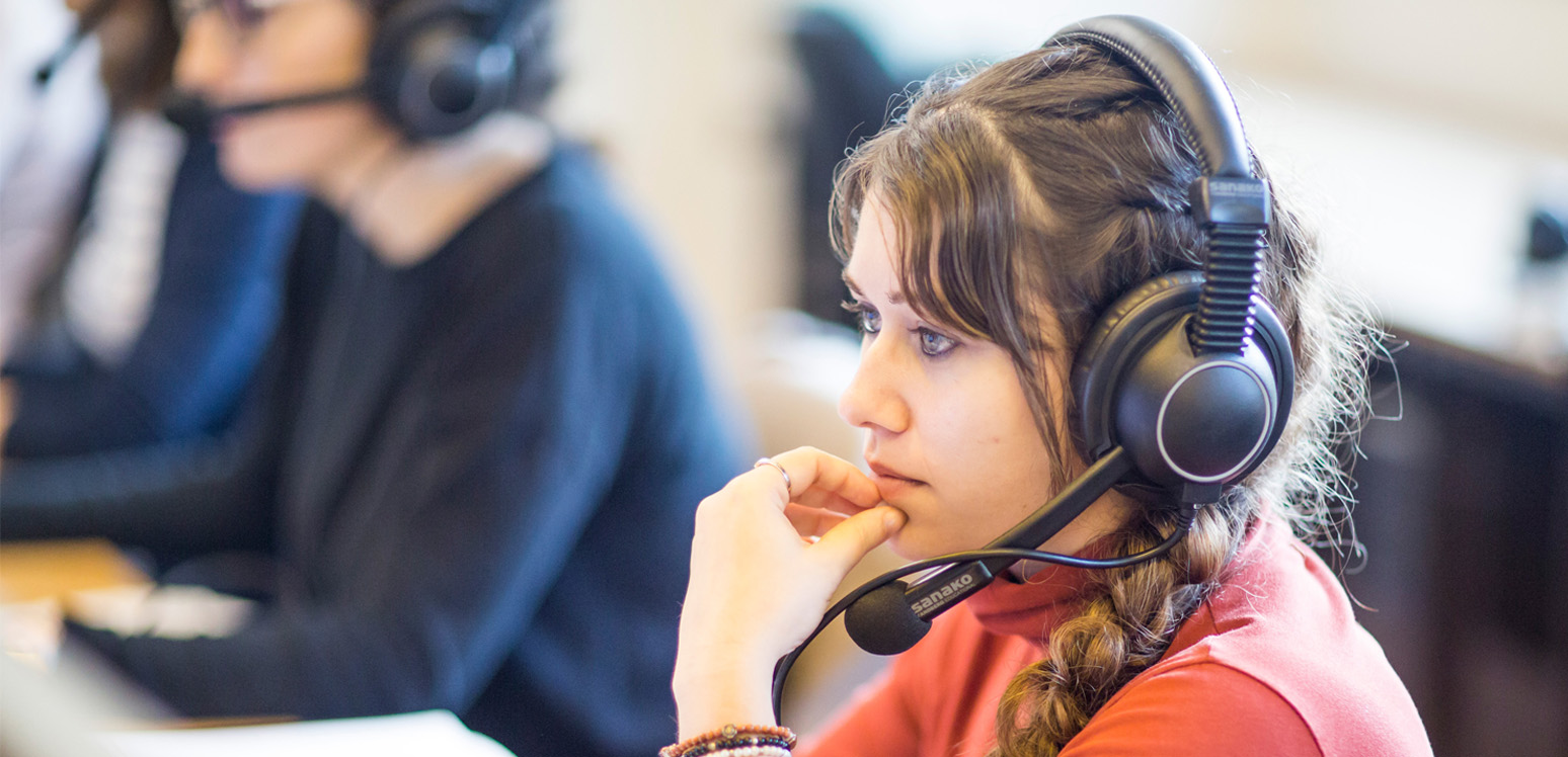 Student in Language Lab