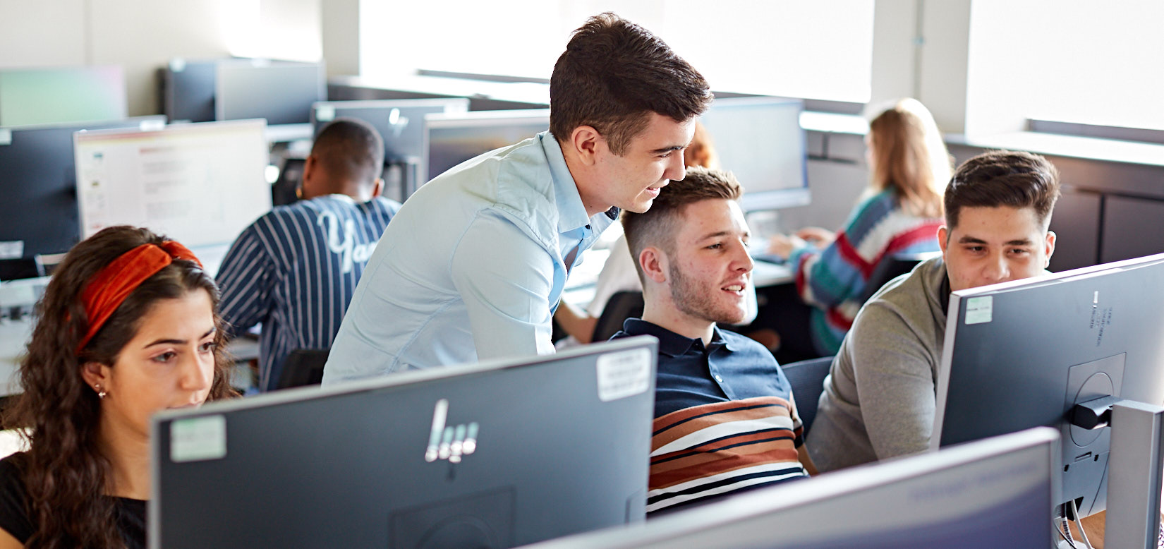 Students in a computer lab