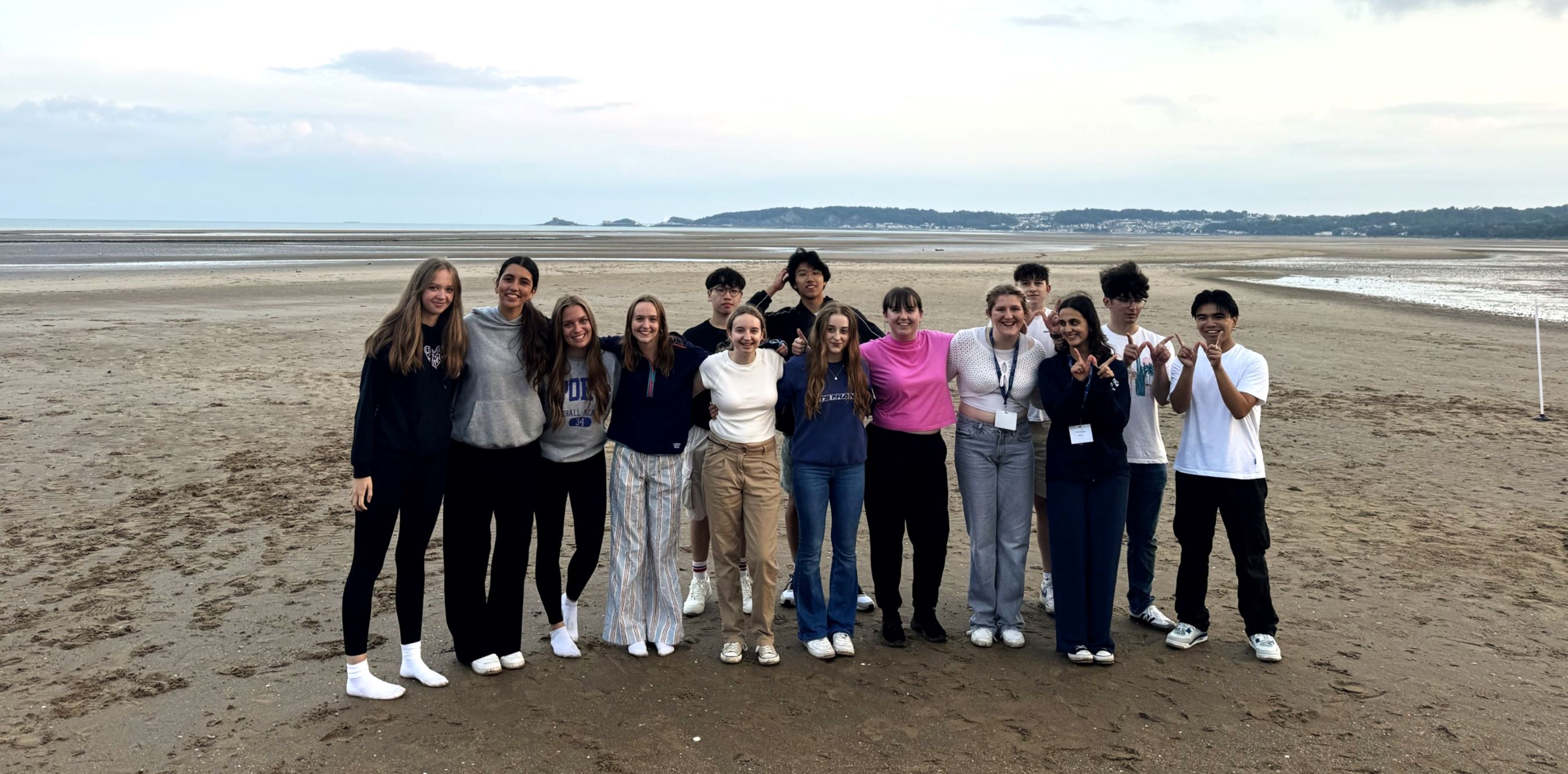 Students on Swansea Beach