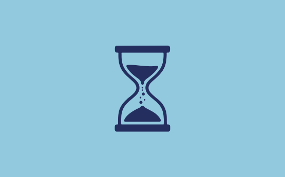 Hourglass timer icon.